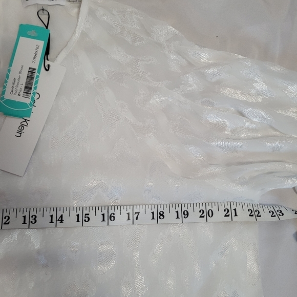 Calvin Klein NWT Women's Size L White Blouse Top - Picture 10 of 12